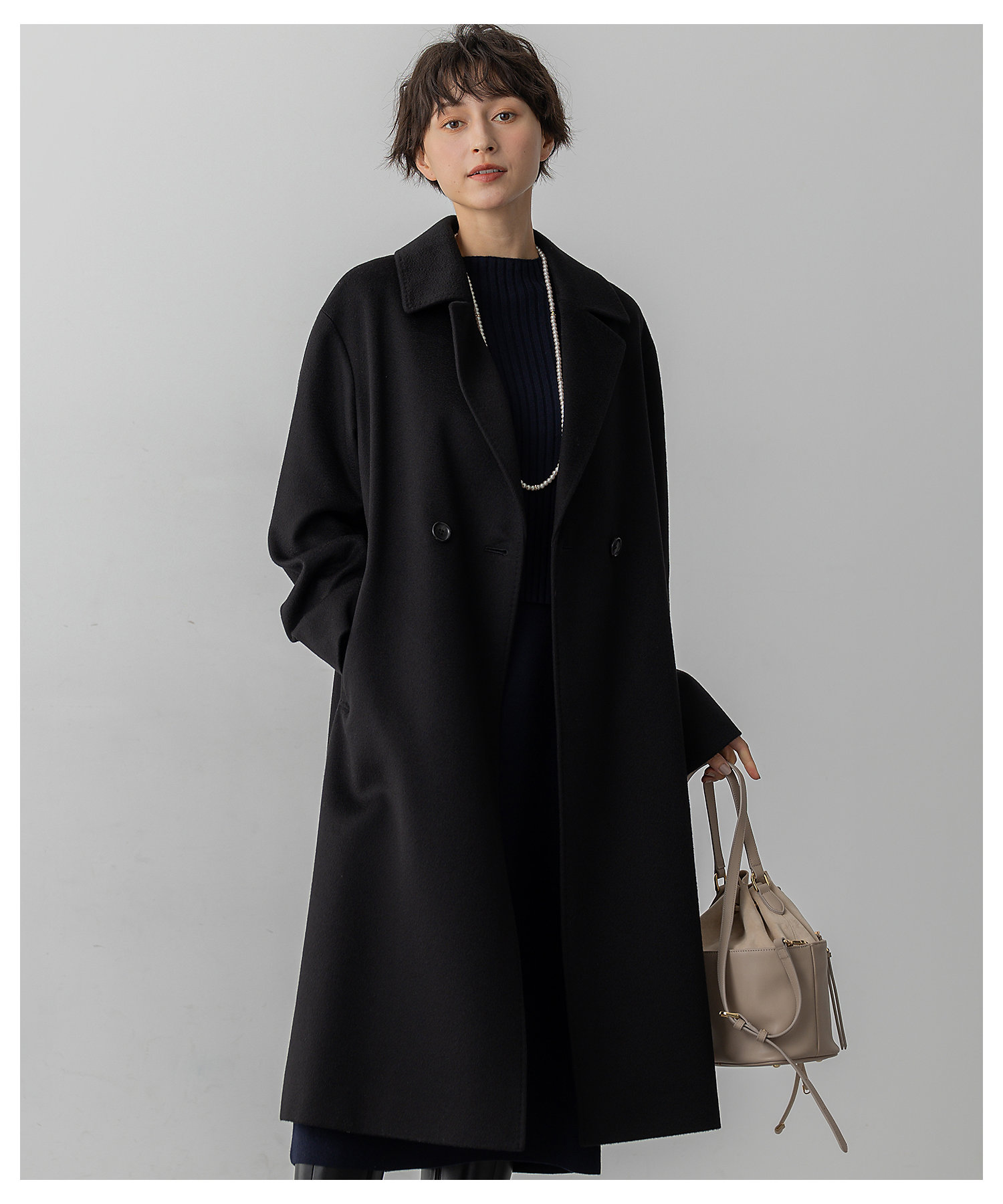 COLOMBOカシミヤビーバー ダブルフロント チェスターコート