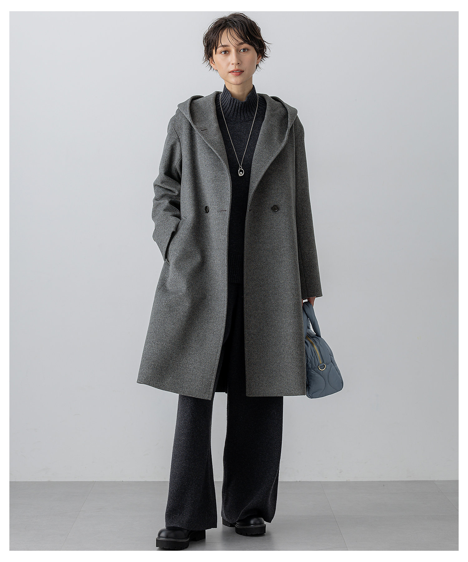 ウールカシミヤビーバー フーデット コート（SCWWGW0853