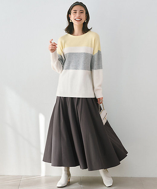 洗える】ストレッチタイプライター フレア スカート