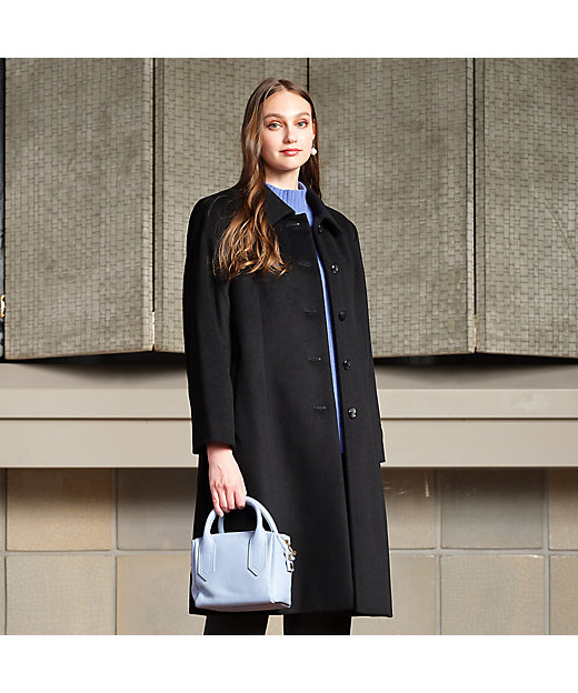 Selection】ピュアカシミヤ ステンカラーコート