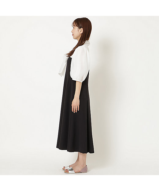 人気の美ワンピ／半袖】【接触冷感／UVカット】ダブルクロス