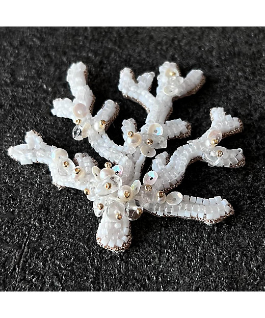 ☆珊瑚のブローチ | Broderie La mienne/ブロードリー ラ ミエンヌ