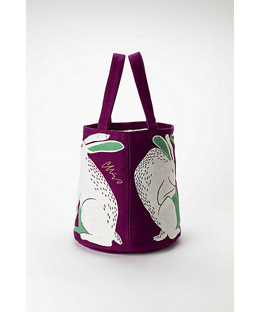 トートバッグ『平原の花のウサギたち』ウサギ／パープル | morita MiW