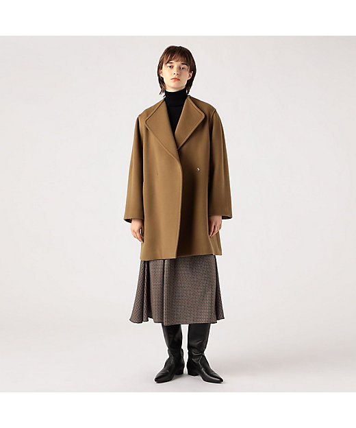ウールカシミヤダブルフェイス ビックカラーコート | maison