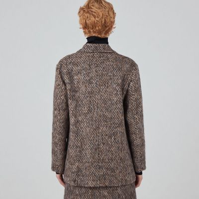 モヘヤミックスシャギー ダブルブレストジャケット | maison