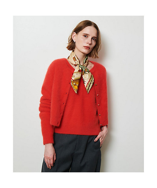 カシミヤブレンドファー加工カーディガン | allureville (Women