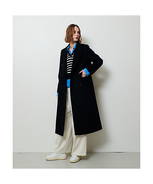 カシミヤ混ロングチェスターコート | allureville (Women