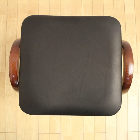 秋田木工 used リメイクチェア スタッキングスツール 本革 黒