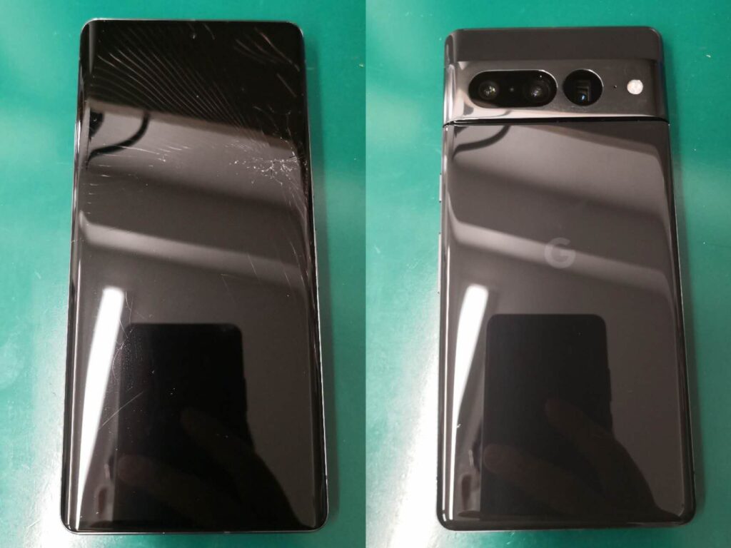 Google Pixel 7 Pro】画面ひび割れ 液晶破損 チカチカ 光漏れ 操作