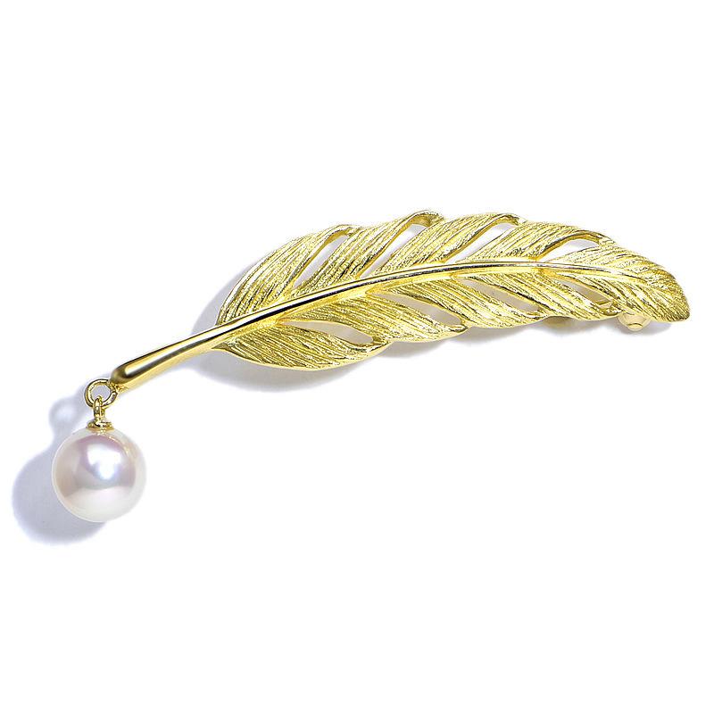 MIKIMOTO（ミキモト） 約7mm天然あこや真珠ブローチ K18YG あこや