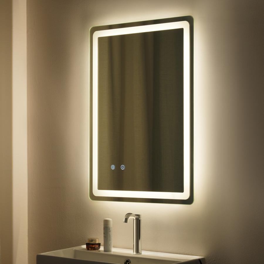 全ストア5%OFFクーポン利用可能】LED浴室ミラー 角型 50×70CM 横掛け