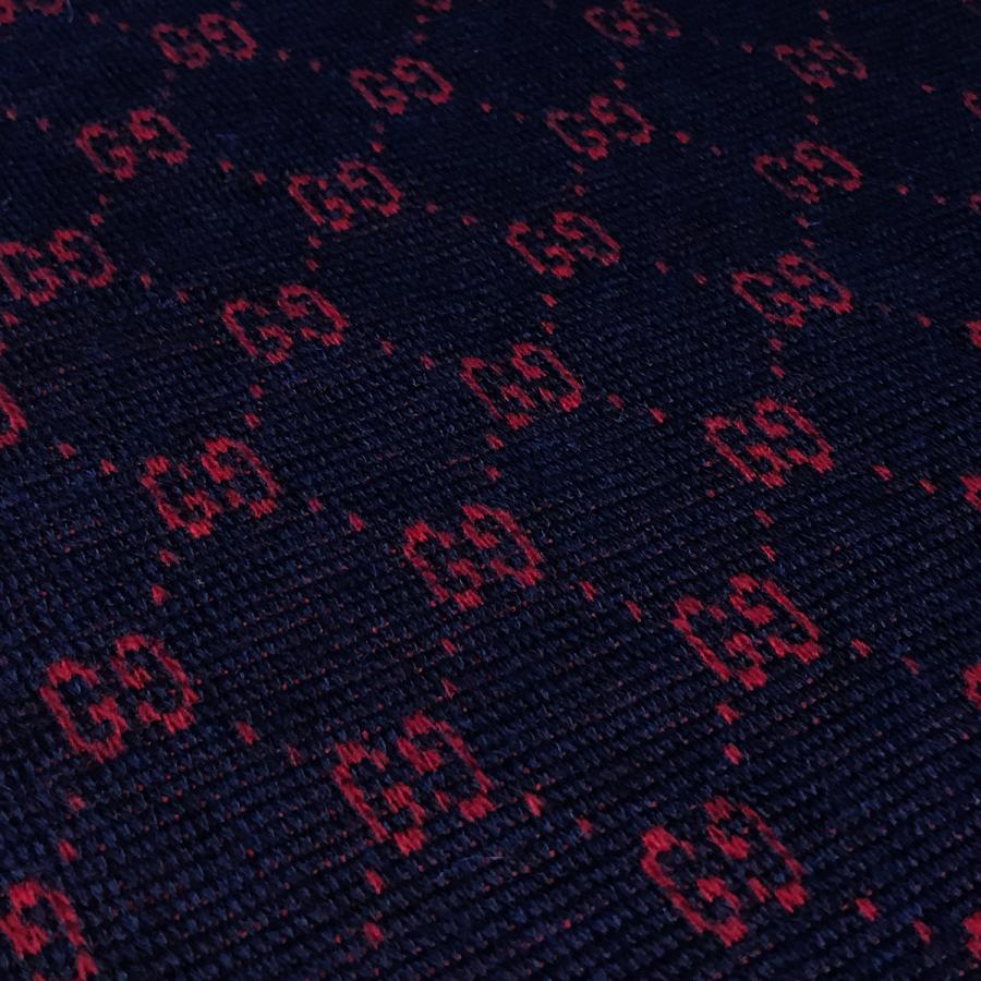 GUCCI（グッチ） 【超美品】グッチ GG柄 メンズ マフラー ネイビー