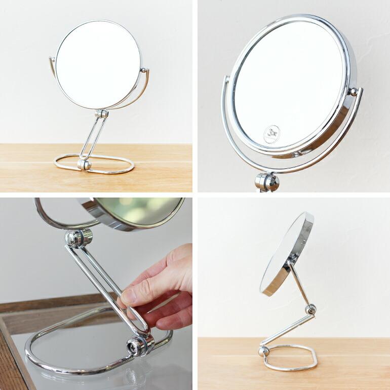 DULTON（ダルトン） 鏡 ミラー 卓上 拡大鏡 3倍 角度調整 スタンド