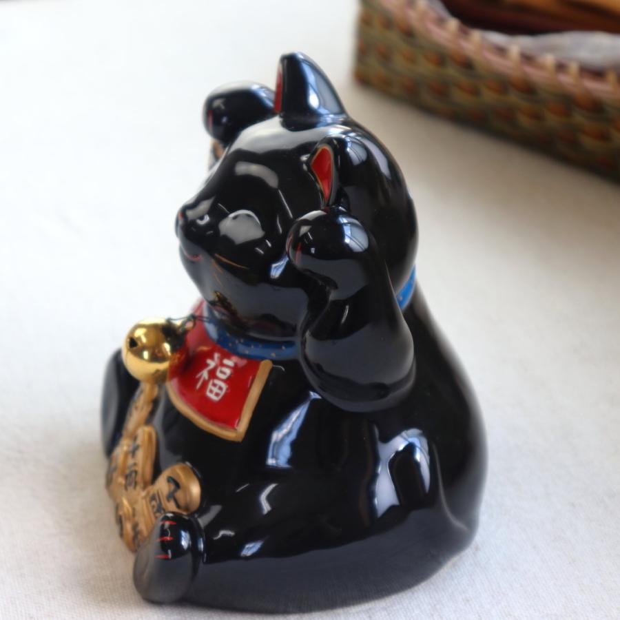 金運招き 黒猫貯金箱 置物 鈴付き 置き物 おしゃれ かわいい 開店祝い