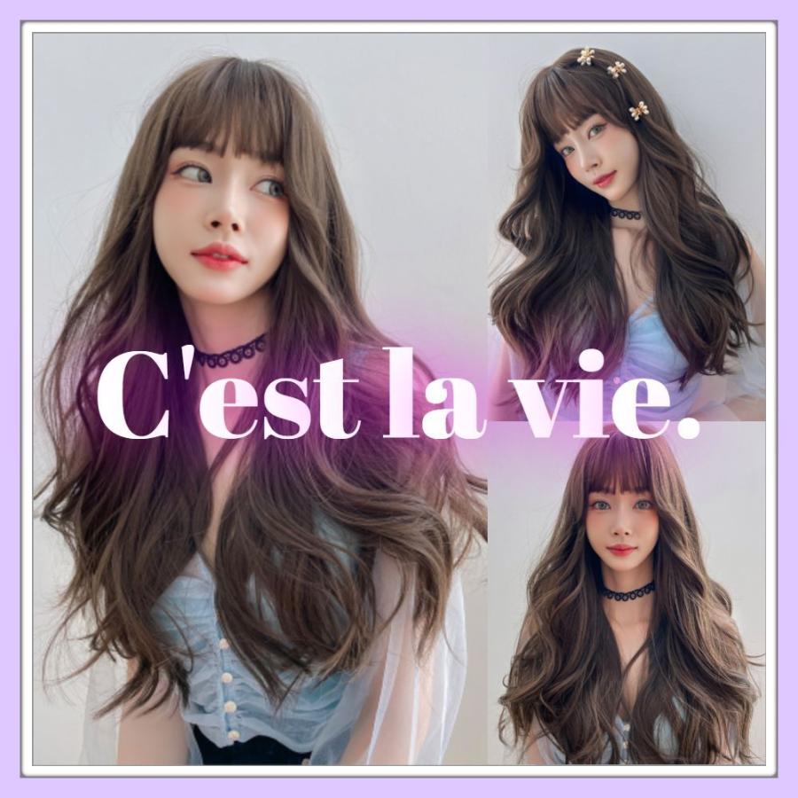 ウィッグ ロング ビッグ カール アッシュ ブラウン フルウィッグ 医療