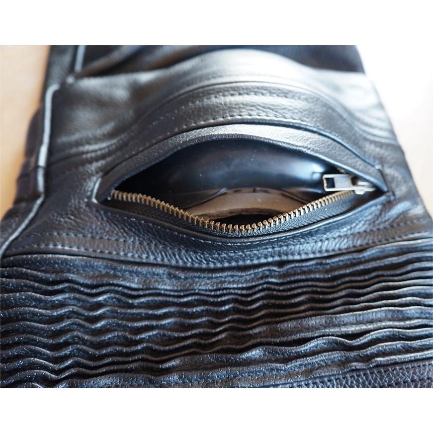 Clooney P02 バイク用 牛革 レザーパンツ 本革 革パンツ メンズ 防寒