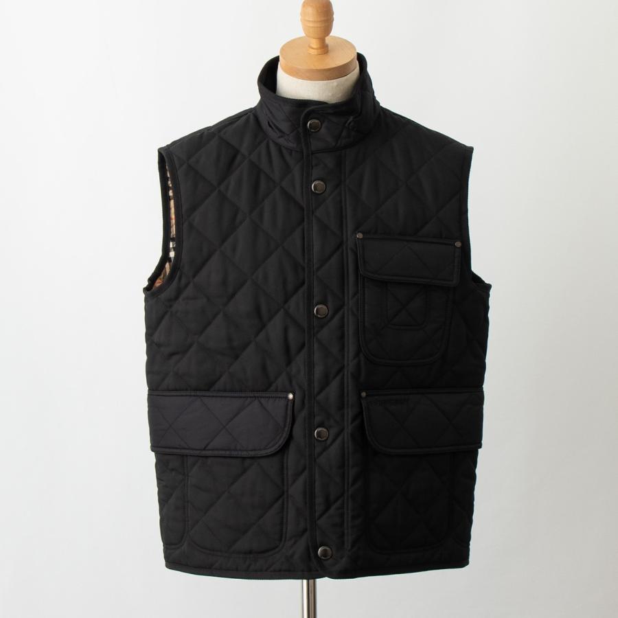 BURBERRY（バーバリー） メンズ キルティングベスト ブラック SAUNTON