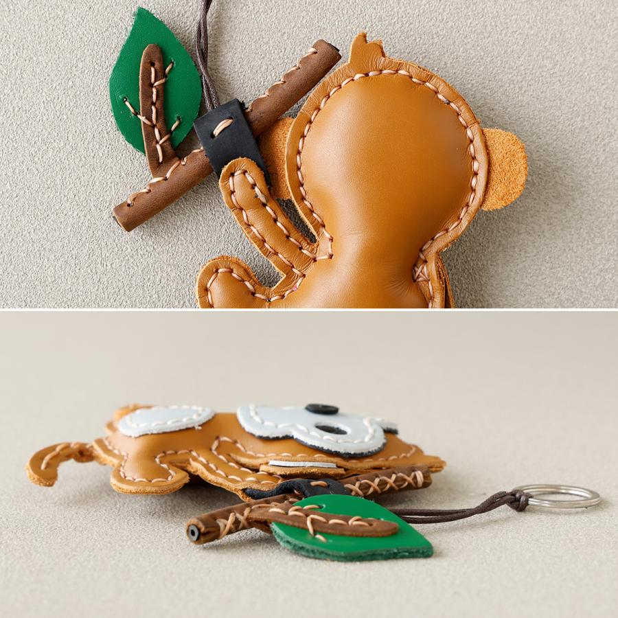 キーホルダー 本革 チャーム レザー レディース メンズ 猿 申 さる