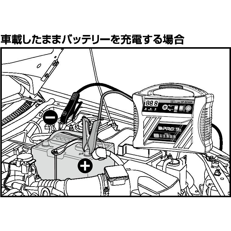 オメガプロ バッテリーチャージャー OP-BC02R 12V専用 パルス充電方式