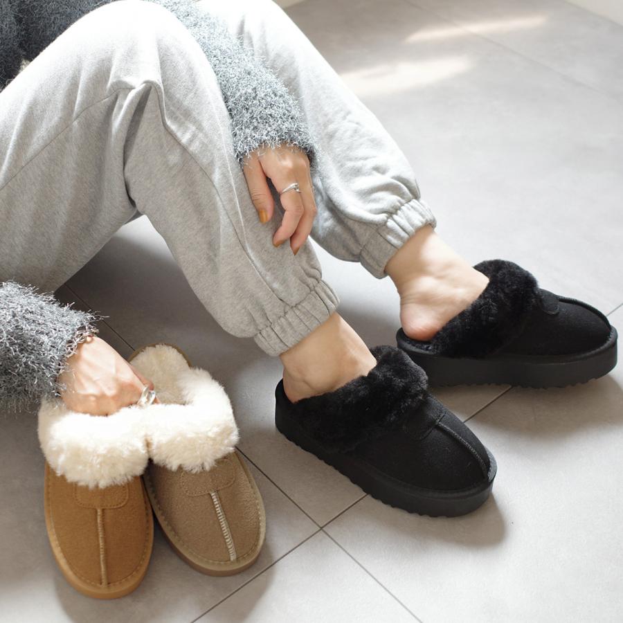 AmiAmi（アミアミ） 厚底ムートンスリッパ レディース あったか