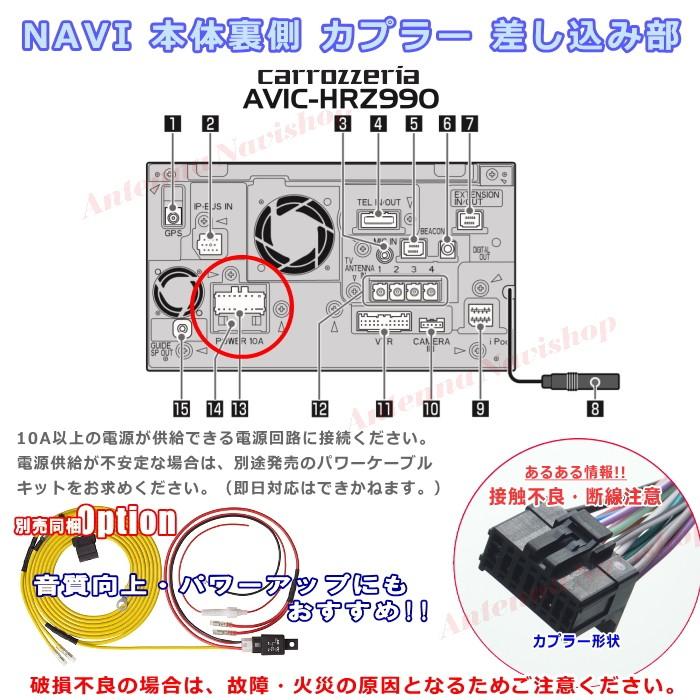 カロッツェリア パイオニア AVIC-HRZ990 純正品 メイン 電源コード