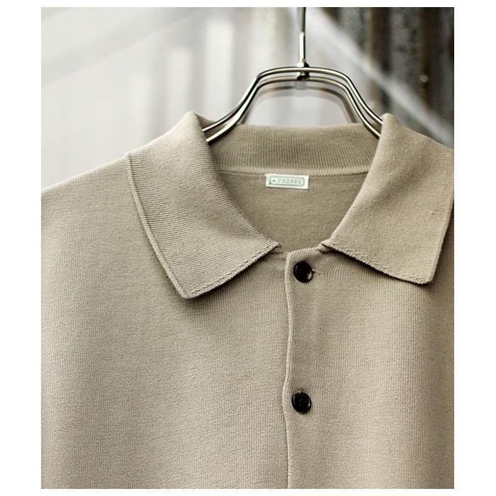 アプレッセ A.PRESSE コットン ニット ポロカーディガン Cotton Knit