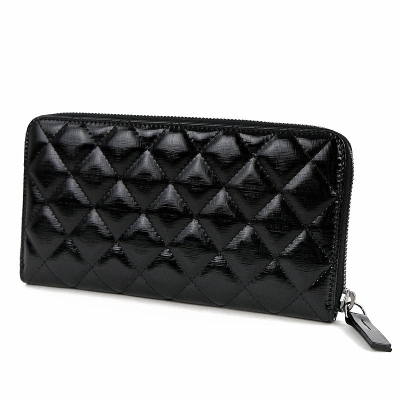 CHANEL（シャネル） 長財布 マトラッセ ココマーク ブラック シルバー