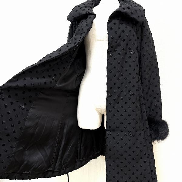 wnc トゥービーシック TO BE CHIC ダウンコート 38 黒 ドット 中綿
