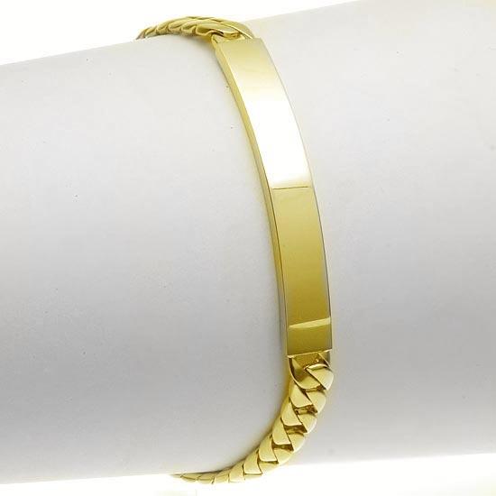 喜平 ブレスレット K18 メンズ 18金 ゴールド IDプレート 名入れ 長さ