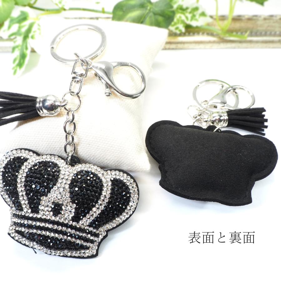 クラウン 王冠 バックチャーム キーホルダー ストラップ カットビーズ