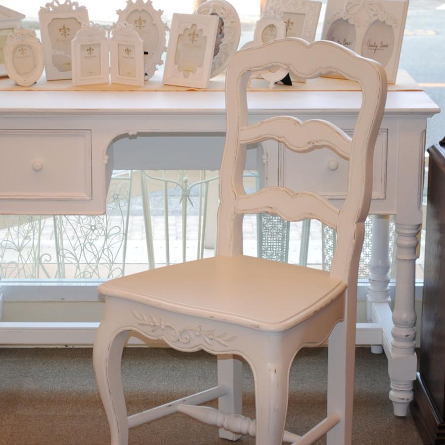 サイドチェア ダイニングチェア 白いフランス家具 チェア 椅子 木製