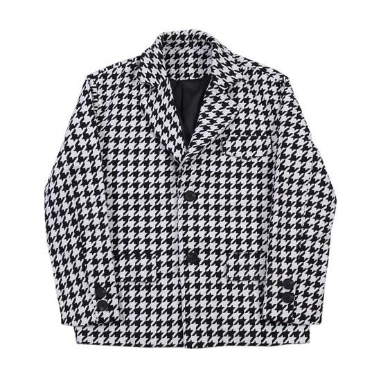 テーラードジャケット メンズ 千鳥格子 千鳥 チェック 総柄 モード