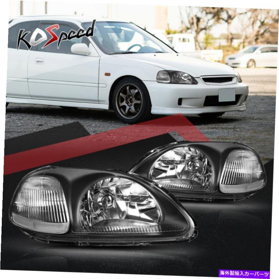 USヘッドライト 96-98ホンダシビックEK EJEMのための黒い住宅クリア