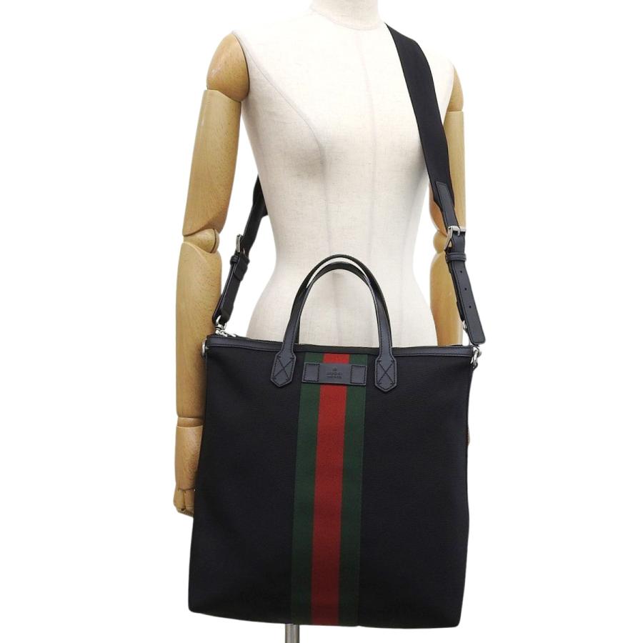 GUCCI（グッチ） トートバッグ シェリーライン キャンバス ブラック黒