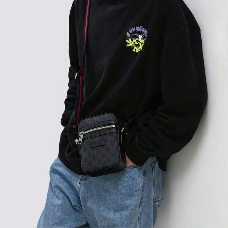 GUCCI（グッチ） ショルダーバッグ GGスプリーム メンズ ブラック