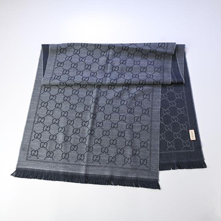 GUCCI（グッチ） ストール マフラー メンズ レディース GG柄 グレー