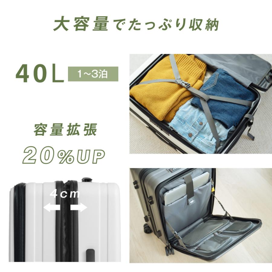 スーツケース フロントオープン 機内持ち込み Sサイズ 40L 収納