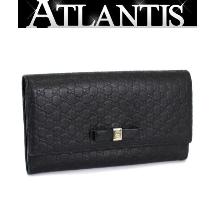 GUCCI（グッチ） 長財布 グッチシマ リボン レザー ブラック 388679