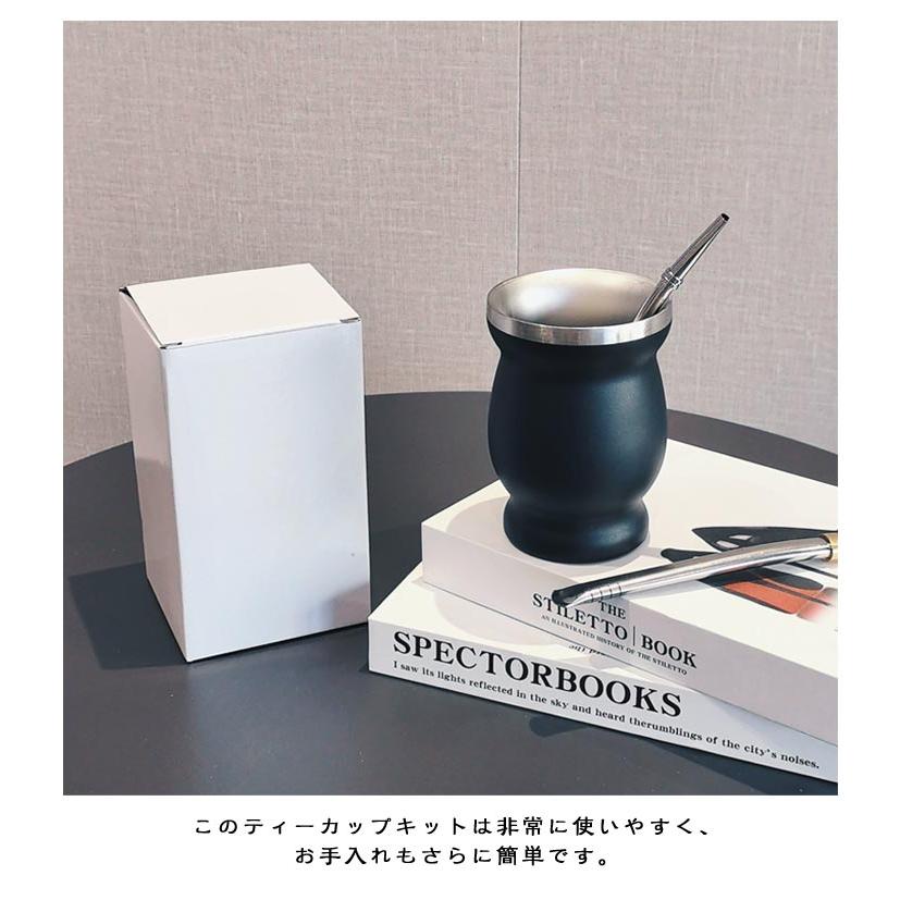 240ml ステンレス ストロー付き 茶器 茶器セット ボンビージャマテ茶