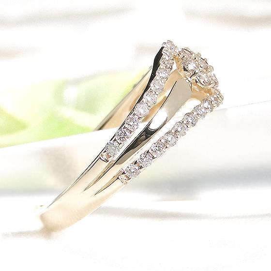 K18 YG PG 0.52ct ダイヤモンド リング人気 上品 ダイヤ ダイア 18金