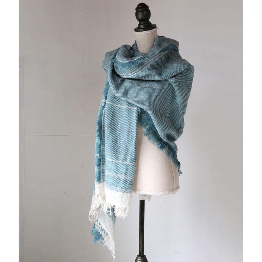 tamaki niime 播州織 ウールコットンショールL roots shawl BIG一重