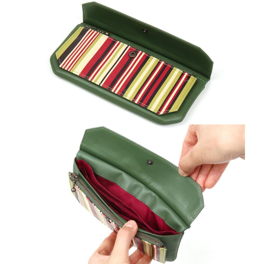 Sybilla（シビラ） かぶせ長財布 プリント ユニーク 薄型 牛革 アルマ