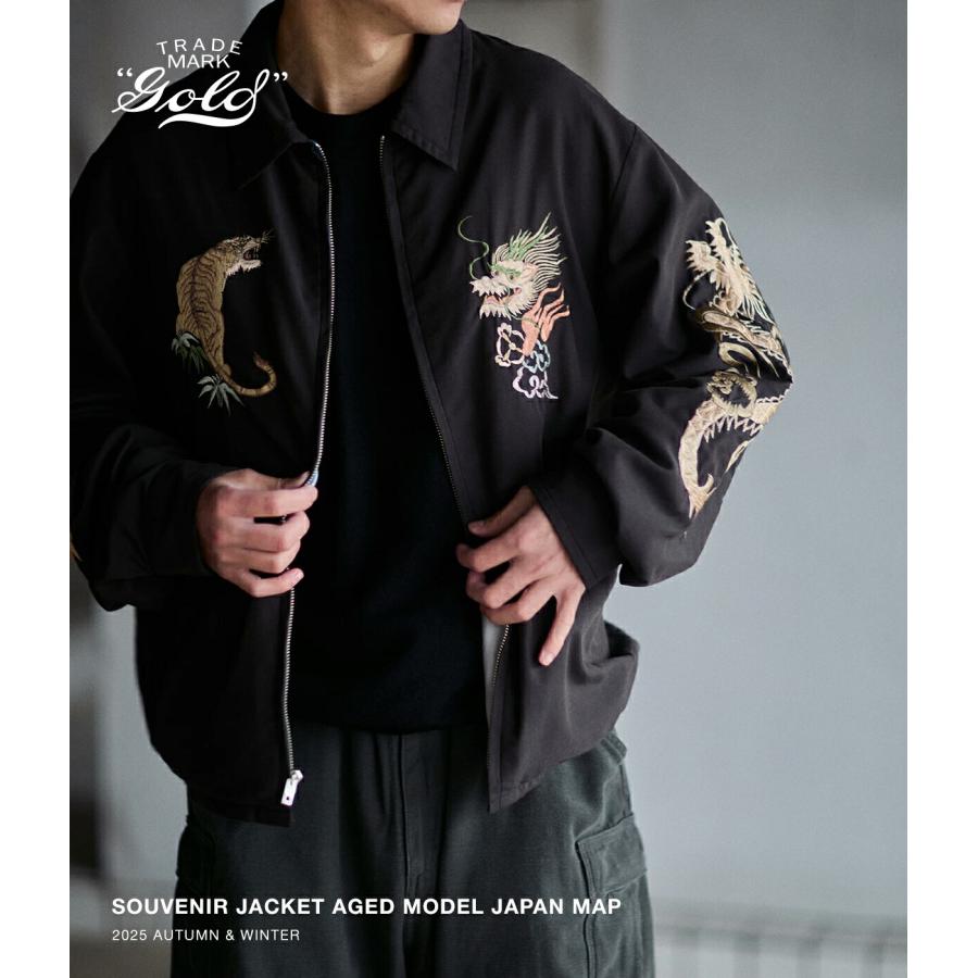 GOLD / ゴールド ： 別注 SOUVENIR JACKET AGED MODEL JAPAN MAP 25B