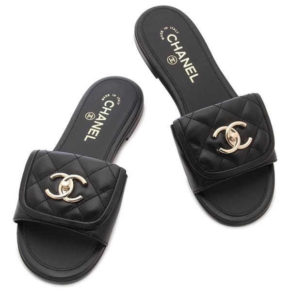 CHANEL（シャネル） サンダル ミュール CCロゴ ブラック レディース
