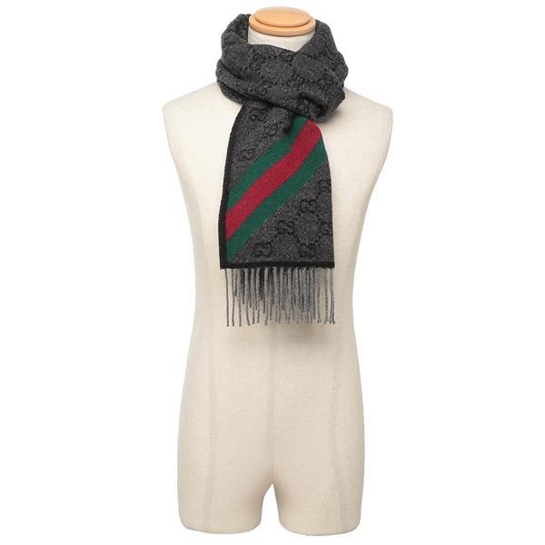 GUCCI（グッチ） スカーフ バンダナ ストール グレー メンズ