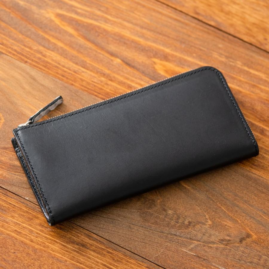 L字ファスナー長財布 【黒ヌメ×ヘビ革】 〜Hide series(ハイド