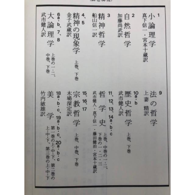 ヘーゲル全集 31冊【全32冊内6a 大論理学上巻1のみ欠】／ヘーゲル
