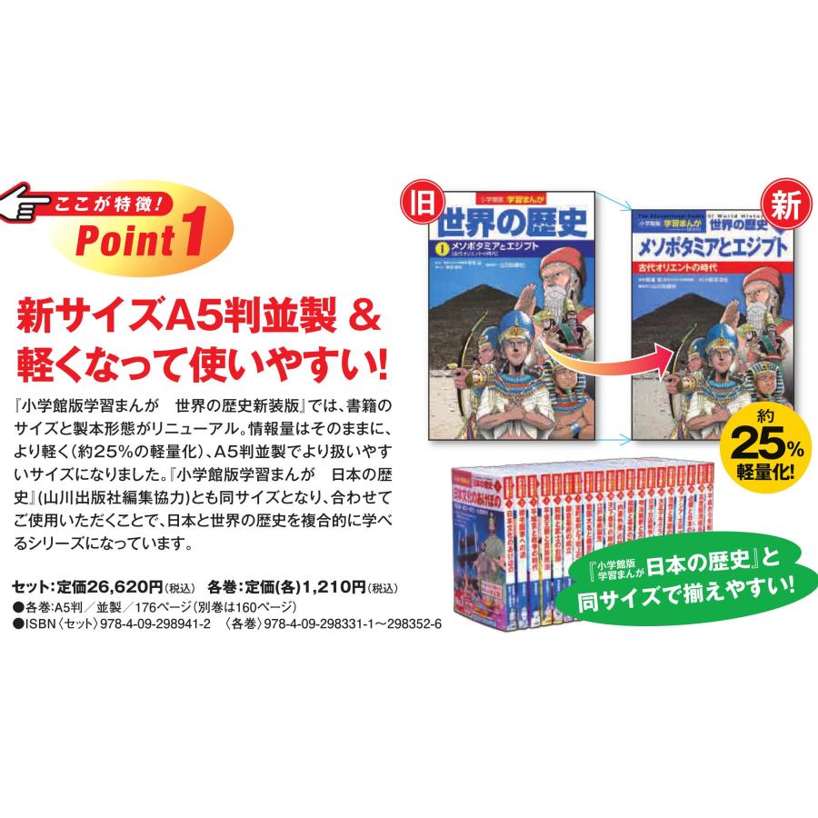 小学館版学習まんが 世界の歴史 新装版 全22巻セット【2025年12月03日