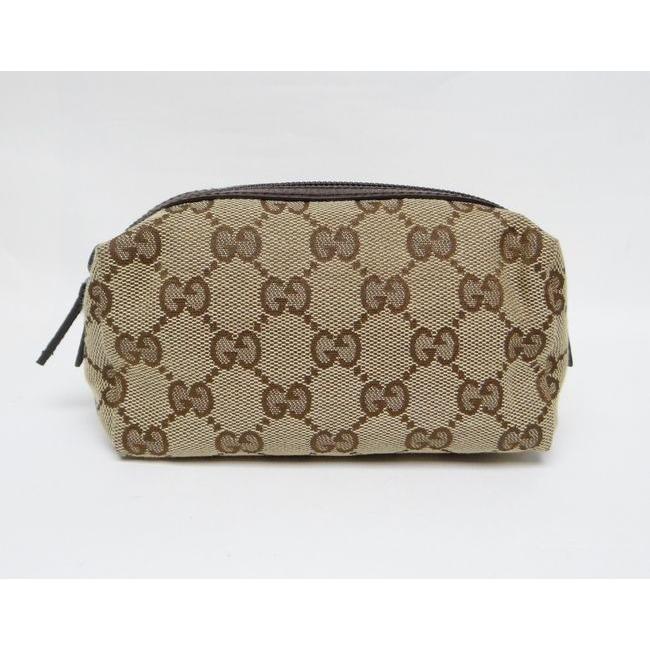 GGキャンバス GUCCI グッチ 29596 コスメポーチ ベージュ×ブラウン