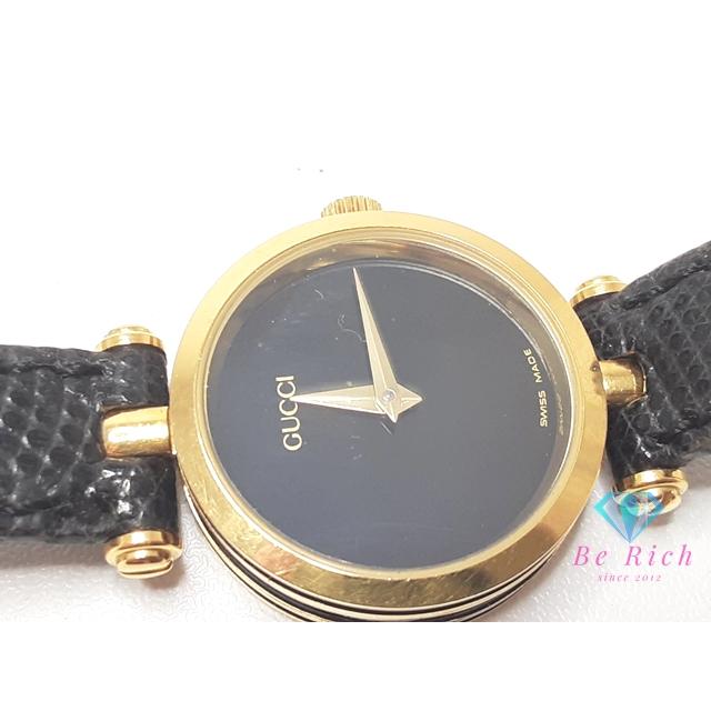 GUCCI（グッチ） レディース 腕時計 黒 ブラック SS レザー アナログ